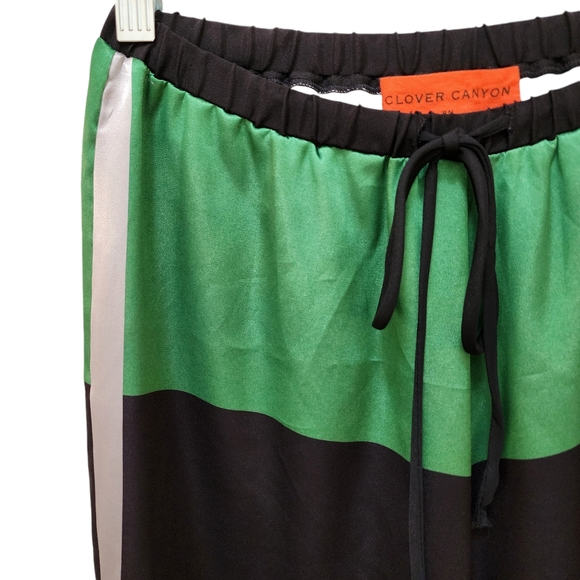 Clover Canyon Silk Color Block Drawstring Pants, Small - Picture 6 of 9